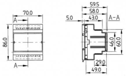 Схема присоединительных и габаритных размеров контроллера Aeroclim 8-svw