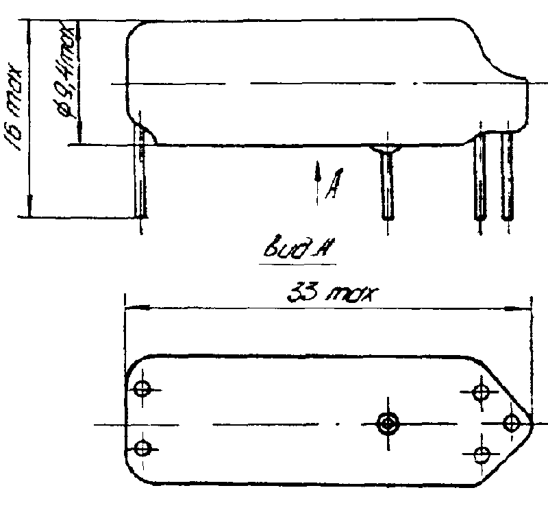 Габаритные и установочные размеры Реле РЭС-55А